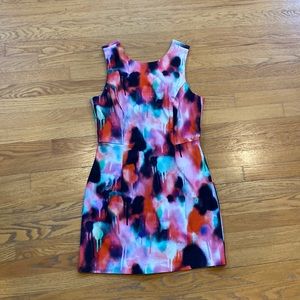 French Connection Miami Graffiti Paint Splatter Sleeveless Mini Dress